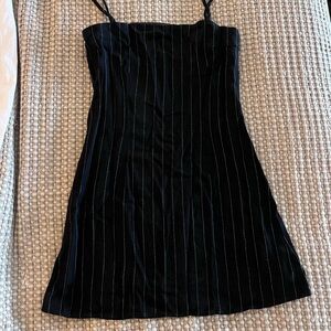 Elegant Black Striped Dress
